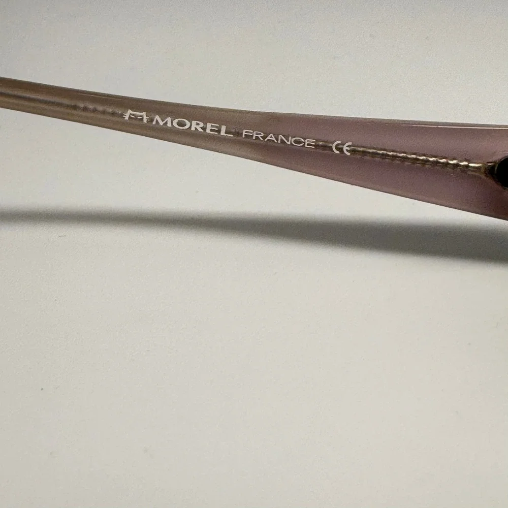 Morel Koali 6312K Black Mauve Rectangular Semi-Rimless Eyeglass Frames 49-18-140